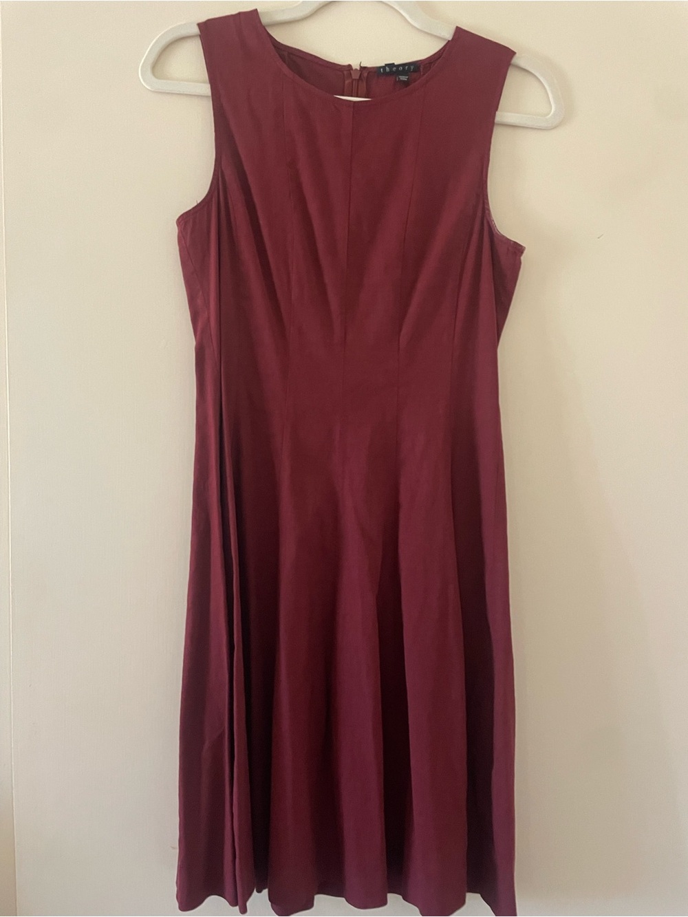 Theory Sleeveless Midi Dress in Deep Wine